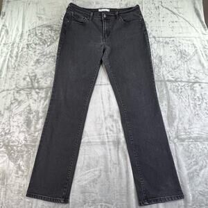 Levi's 505 Straight Leg Jeans Womens Sz 12L Black Metallic Stitching on Pockets